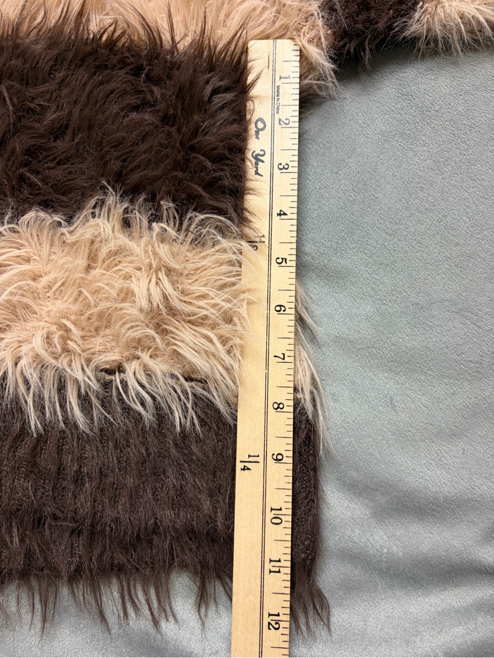 Topshop Womens M Shaggy Fuzzy Sweater Brown Cream Stripe Fluffy Y2K Oversized - Picture 9 of 15